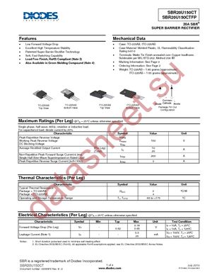 SBR20U150CT datasheet  